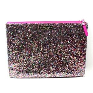 Kate Spade Gia Glitter Zip Pouch Clutch